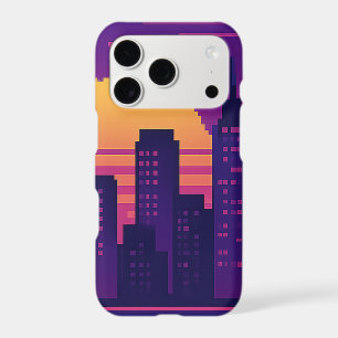 8 bit neon city badge