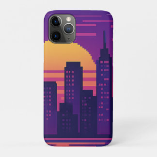8 bit neon city badge iPhone 11 pro case