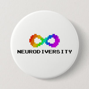 8-Bit Neurodiversity with Text 7.5 Cm Round Badge