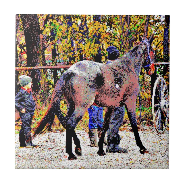 8-bit New Amish Horse Tile (Front)
