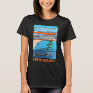 8-Bit Ocean Sunrise Painting by Alfred Fox T-Shirt