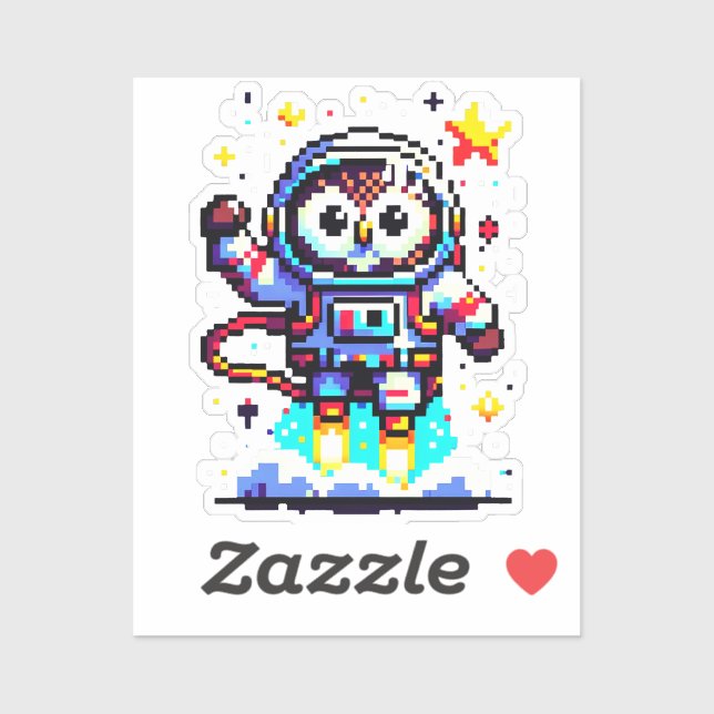 8-Bit Owl Astronaut - Retro Pixel Space Explorer (Sheet)