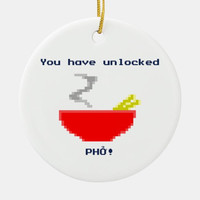 8-Bit Pho Ceramic Ornament (Front)