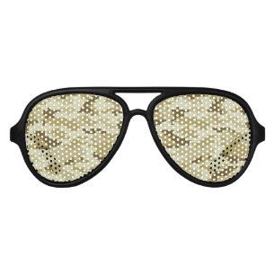 8 Bit Pixel Digital Desert Camouflage / Camo Aviator Sunglasses