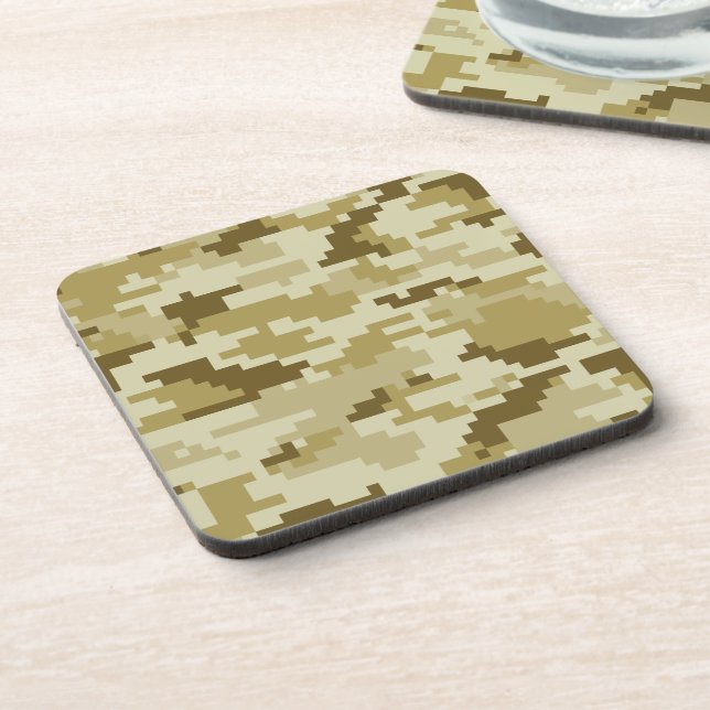 8 Bit Pixel Digital Desert Camouflage / Camo Coaster (Left Side)