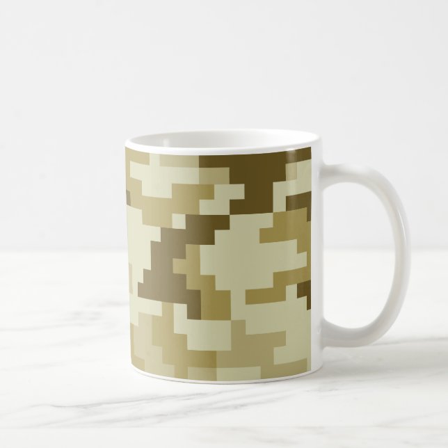 8 Bit Pixel Digital Desert Camouflage / Camo Coffee Mug (Right)