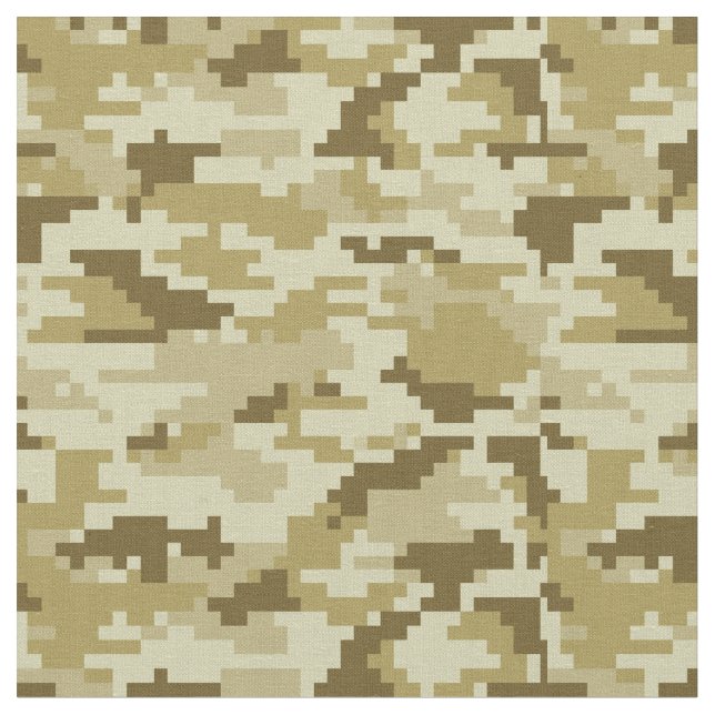 8 Bit Pixel Digital Desert Camouflage / Camo Fabric (Close Up)