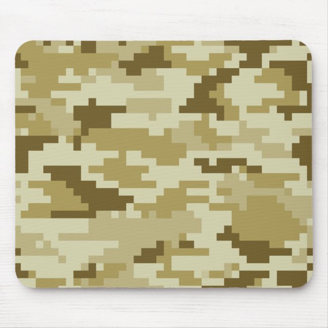 8 Bit Pixel Digital Desert Camouflage / Camo Mouse Pad (Front)
