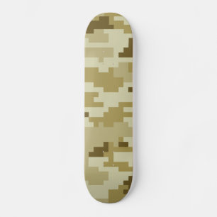 8 Bit Pixel Digital Desert Camouflage / Camo Skateboard