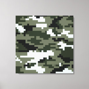 8 Bit Pixel Digital Urban Camouflage / Camo Canvas Print