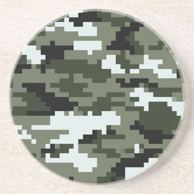 8 Bit Pixel Digital Urban Camouflage / Camo Coaster (Front)
