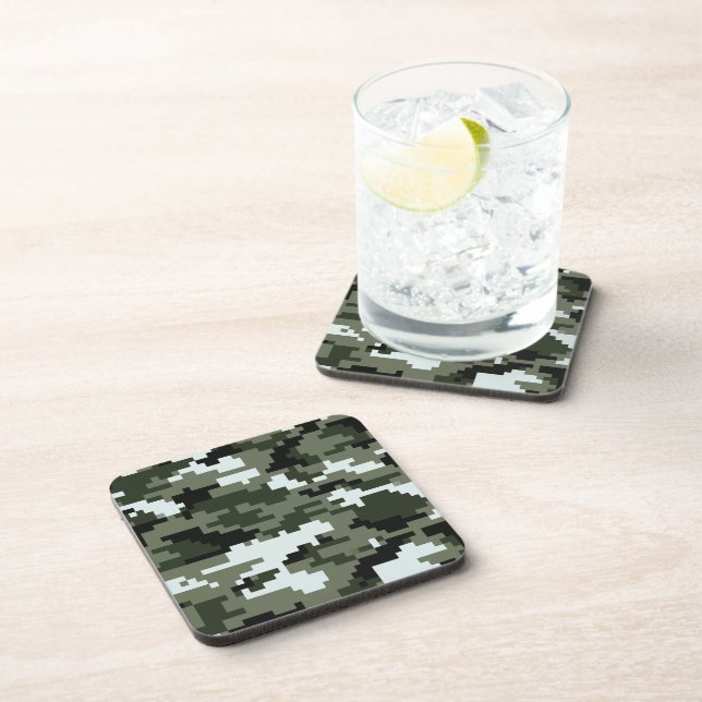 8 Bit Pixel Digital Urban Camouflage / Camo Coaster (Right Side)