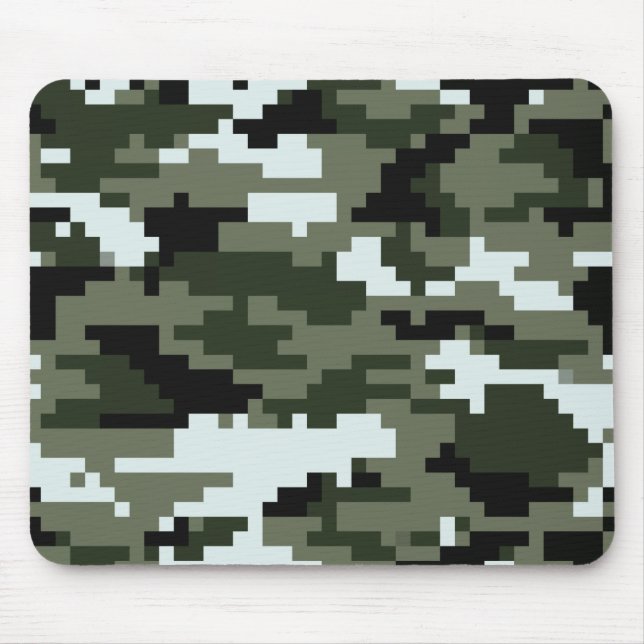 8 Bit Pixel Digital Urban Camouflage / Camo Mouse Pad (Front)