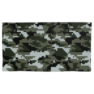 8 Bit Pixel Digital Urban Camouflage / Camo Pillowcase