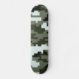 8 Bit Pixel Digital Urban Camouflage / Camo Skateboard