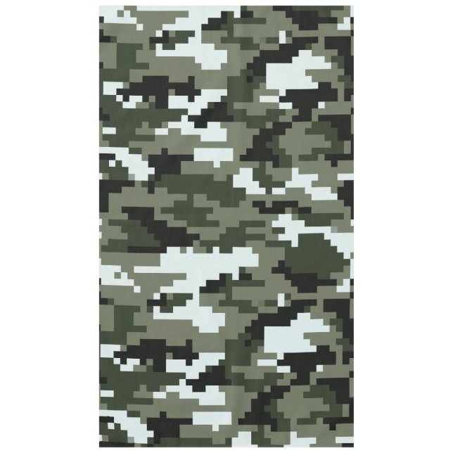 8 Bit Pixel Digital Urban Camouflage / Camo Tablecloth (Front)