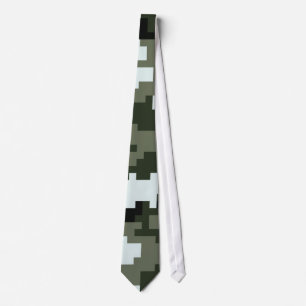 8 Bit Pixel Digital Urban Camouflage / Camo Tie