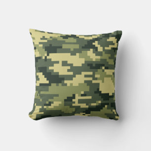 8 Bit Pixel Digital Woodland Camouflage / Camo Cushion