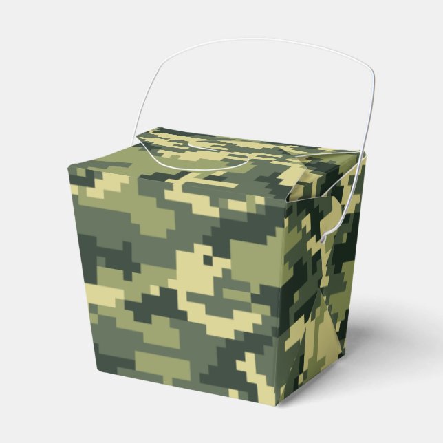 8 Bit Pixel Digital Woodland Camouflage / Camo Favour Box (Front Side)