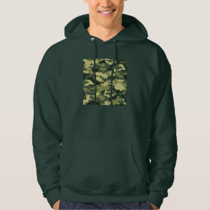 8 Bit Pixel Digital Woodland Camouflage / Camo Hoodie