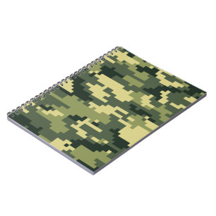 8 Bit Pixel Digital Woodland Camouflage / Camo Notebook
