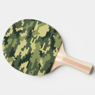 8 Bit Pixel Digital Woodland Camouflage / Camo Ping Pong Paddle