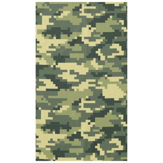 8 Bit Pixel Digital Woodland Camouflage / Camo Tablecloth (Front)