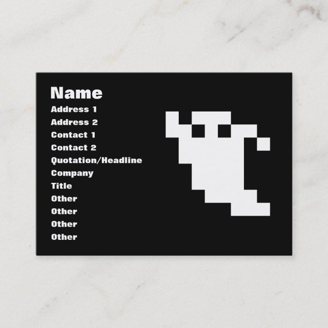 8 Bit Pixel Ghost Business Card (Front)