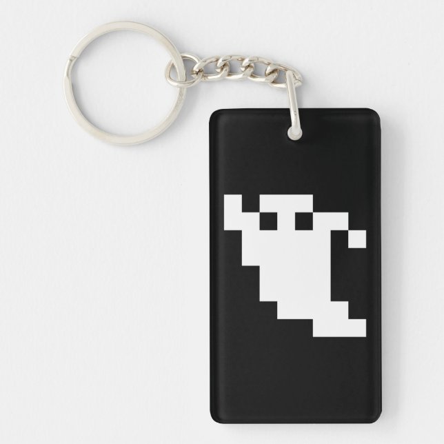 8 Bit Pixel Ghost Key Ring (Front)