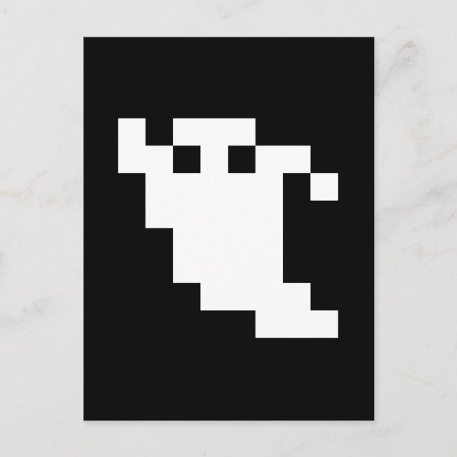 8 Bit Pixel Ghost Postcard (Front)