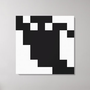 8 Bit Pixel Ghost Shadow Canvas Print