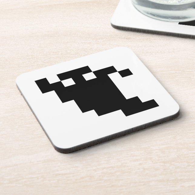 8 Bit Pixel Ghost Shadow Coaster (Left Side)