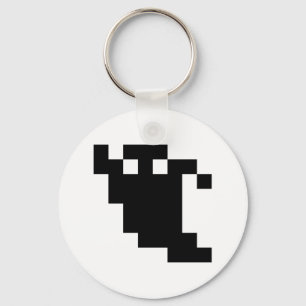 8 Bit Pixel Ghost Shadow Key Ring