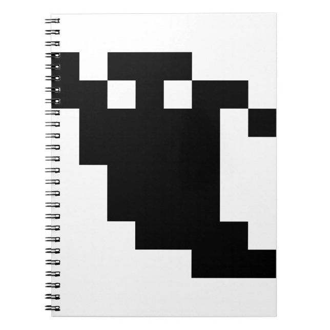 8 Bit Pixel Ghost Shadow Notebook (Front)