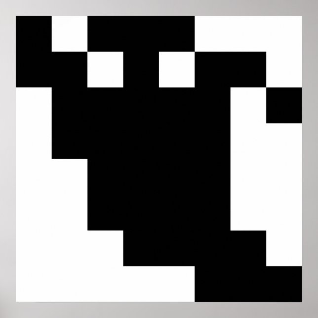 8 Bit Pixel Ghost Shadow Poster (Front)