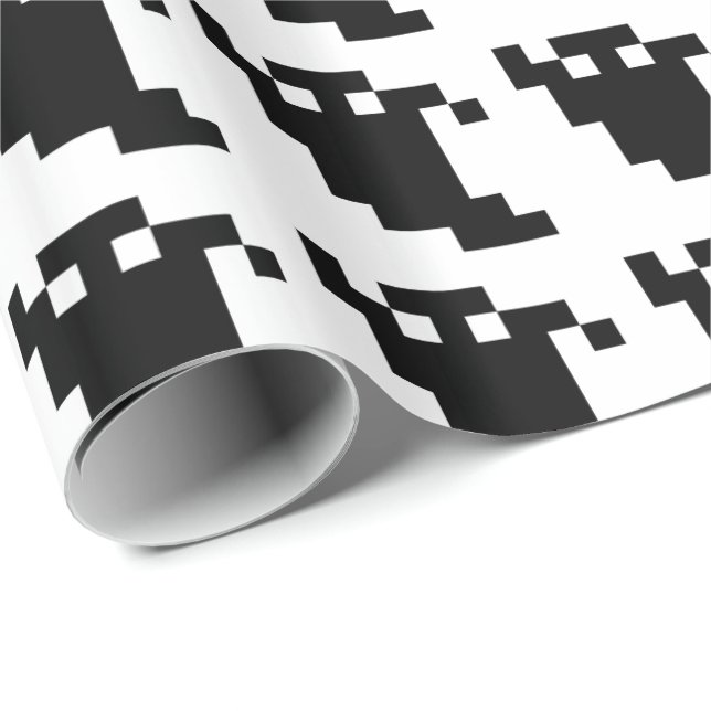 8 Bit Pixel Ghost Shadow Wrapping Paper (Roll Corner)