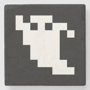 8 Bit Pixel Ghost Stone Coaster