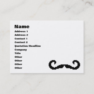 8 Bit Pixel Handlebar Moustache Business Card