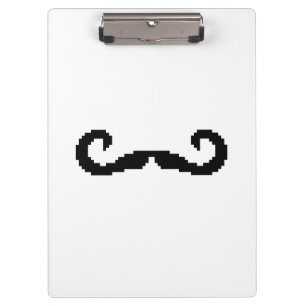 8 Bit Pixel Handlebar Moustache Clipboard