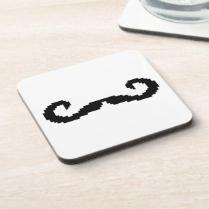 8 Bit Pixel Handlebar Moustache Coaster