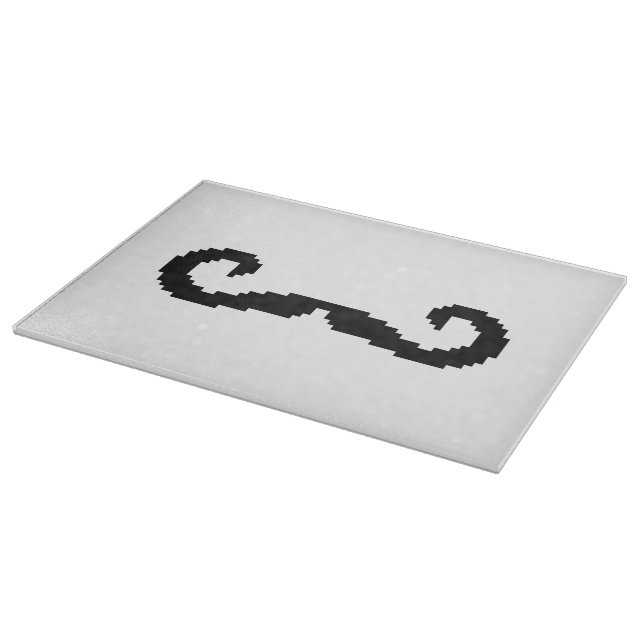 8 Bit Pixel Handlebar Moustache Cutting Board (Corner)