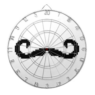 8 Bit Pixel Handlebar Moustache Dartboard