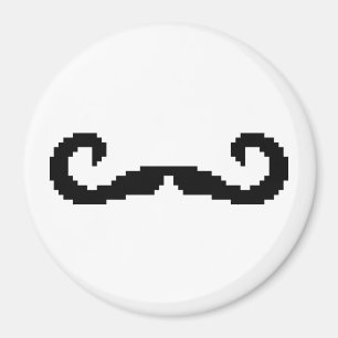 8 Bit Pixel Handlebar Moustache Magnet