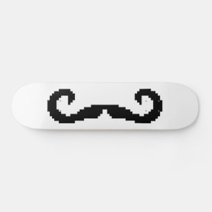 8 Bit Pixel Handlebar Moustache Skateboard
