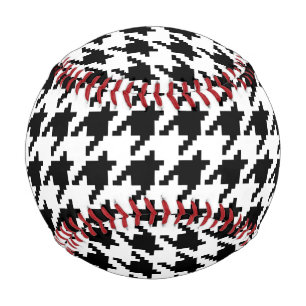 8 Bit Pixel Houndstooth Check Pattern Baseball