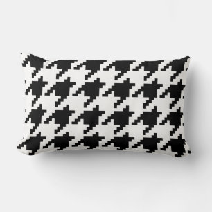 8 Bit Pixel Houndstooth Check Pattern Lumbar Cushion