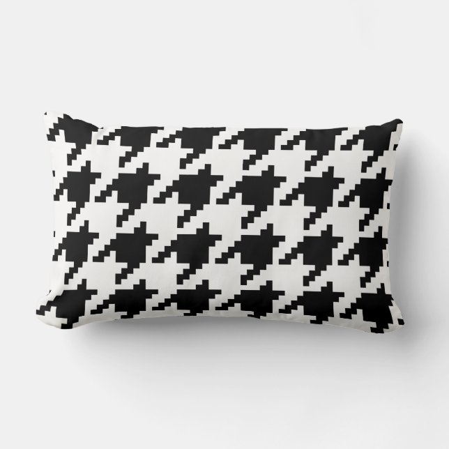 8 Bit Pixel Houndstooth Check Pattern Lumbar Cushion (Front)