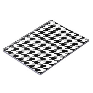 8 Bit Pixel Houndstooth Check Pattern Notebook