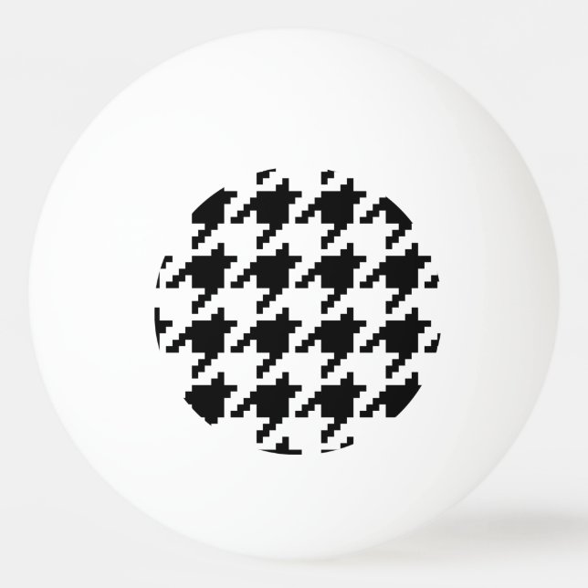 8 Bit Pixel Houndstooth Check Pattern Ping Pong Ball (Front)