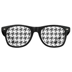 8 Bit Pixel Houndstooth Check Pattern Retro Sunglasses